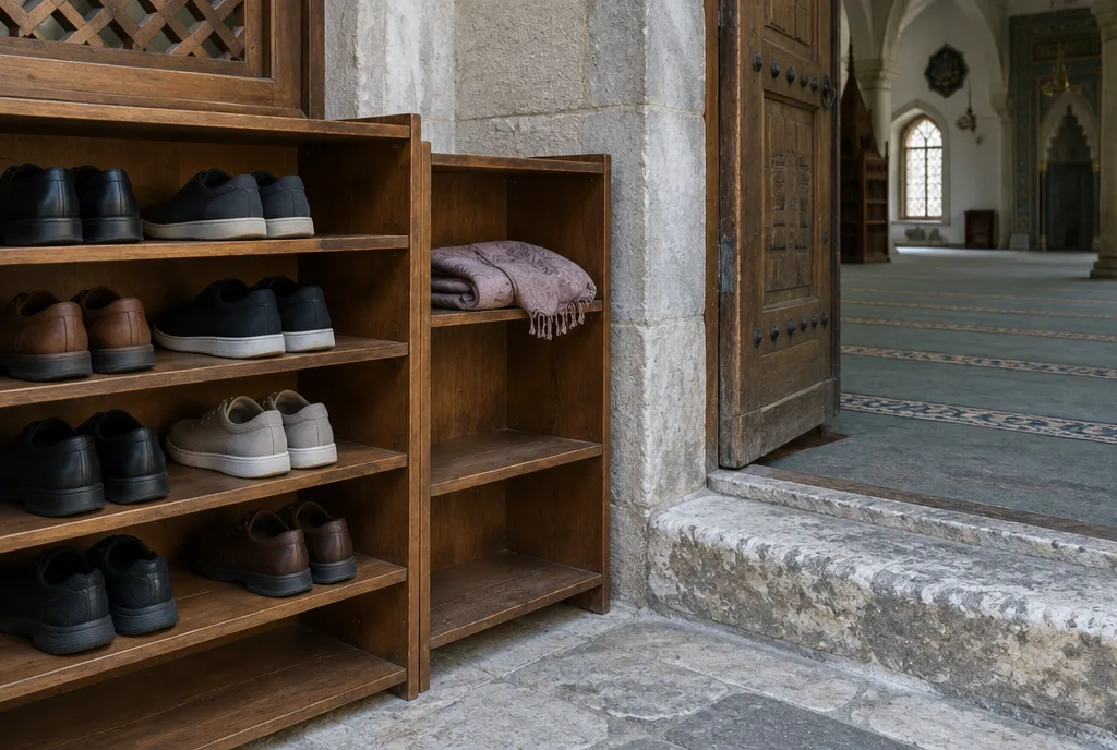 The stone threshold of a mosque entrance in the old city