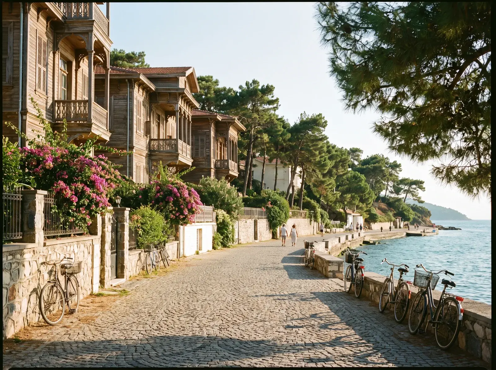 Car-free coastal street on the Princes' Islands near Istanbul